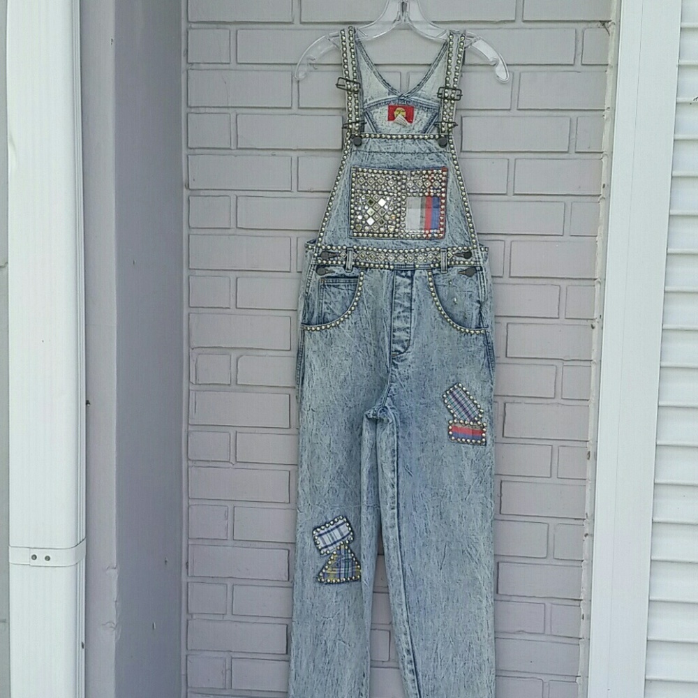 No Problem Vintage Woman Embellished Bib Overall